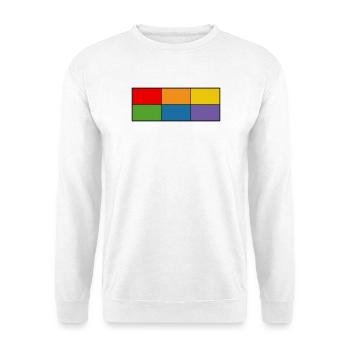 LGBT_Regenbogen_Farbblock-Raster  - Unisex Pullover - Weiß - Vorne
