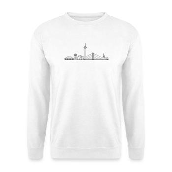 Düsssledorf Skyline Rheinturm Stadt Shirt Geschenk - Unisex Pullover - Weiß - Vorne