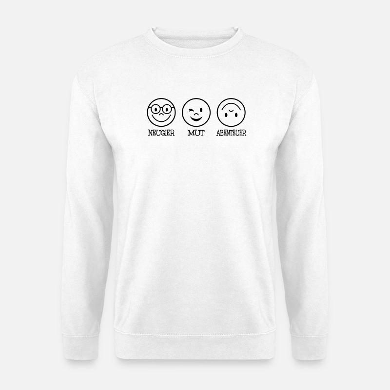 Neugier Mut Abenteuer - Unisex Pullover - Weiß