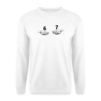 Mème des Six Sept Mains - 6 7 - Dessin des mains - Sweat-shirt Unisexe - blanc - Devant