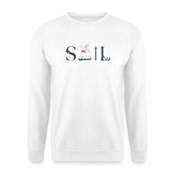 SAIL – Maritimes Typografie Design - Unisex Pullover - Weiß - Vorne