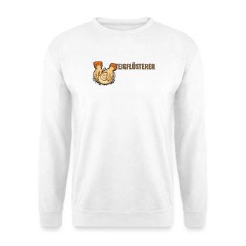 Teigflüsterer. – Sourdough community, baker Motiv. - Unisex Pullover - Weiß - Vorne - Alina (178cm) & Michal (187cm)