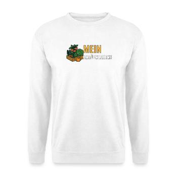 Gemüsegarten Geschenk für Gartenfreunde. - Unisex Pullover - Weiß - Vorne - Alina (178cm) & Michal (187cm)