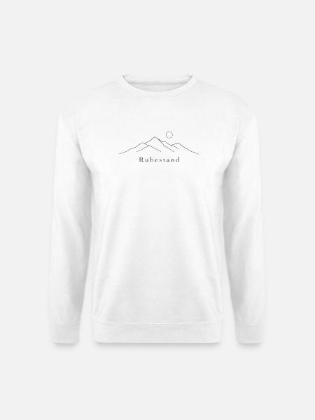 Dunkelblaue Fine-Line Berge Ruhestand Shirt - Unisex Pullover - Weiß