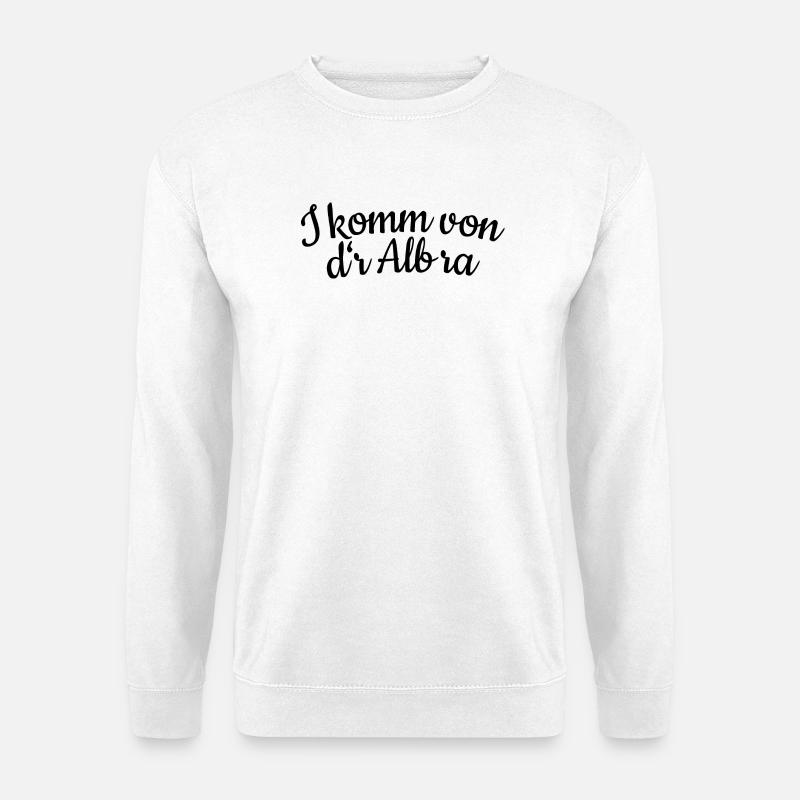 I komm von dr Alb ra (Schwarz) Schwäbische Alb - Unisex Pullover - Weiß