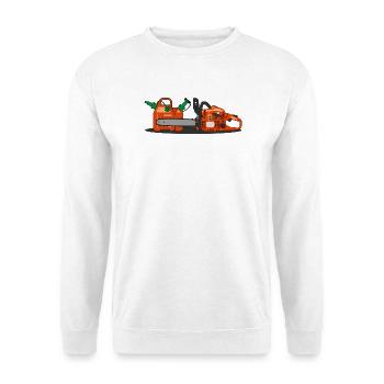 Chainsaw and Combi container - Unisex Sweatshirt - white - Front