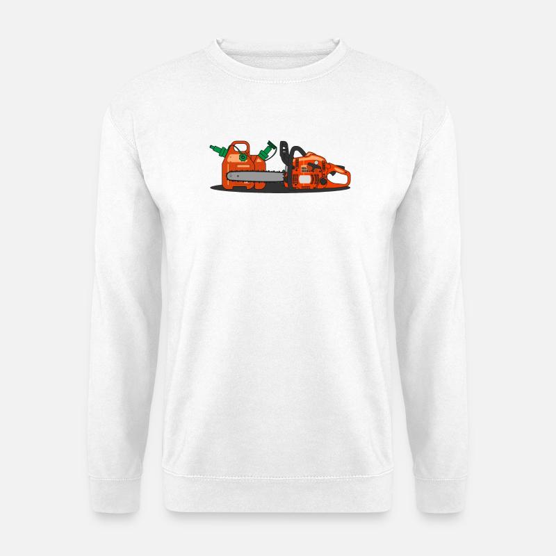 Chainsaw and Combi container - Unisex Sweatshirt - white