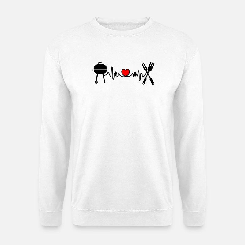 Herzfrequenz für BBQ-Küche - Unisex Pullover - Weiß