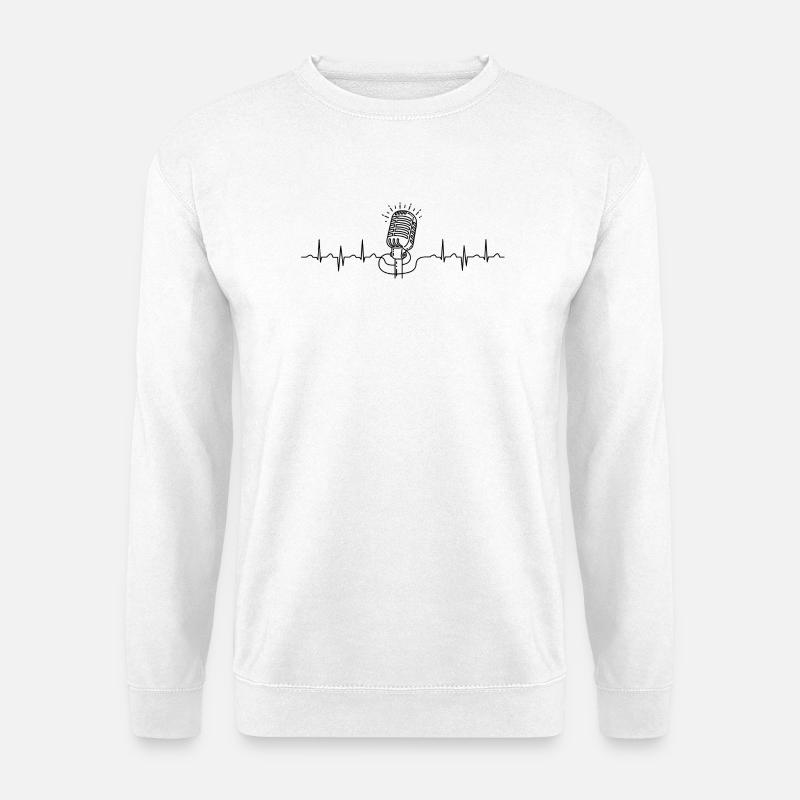 wave line microphone - Unisex Sweatshirt - white
