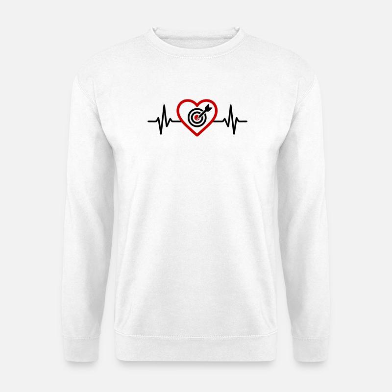 Herz-Ziel-Darfscheibe - Unisex Pullover - Weiß