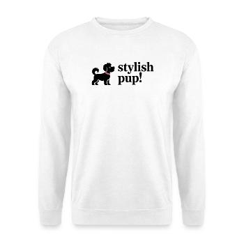 Adorable Black Puppy with Pink Collar - Unisex Sweatshirt - white - Front