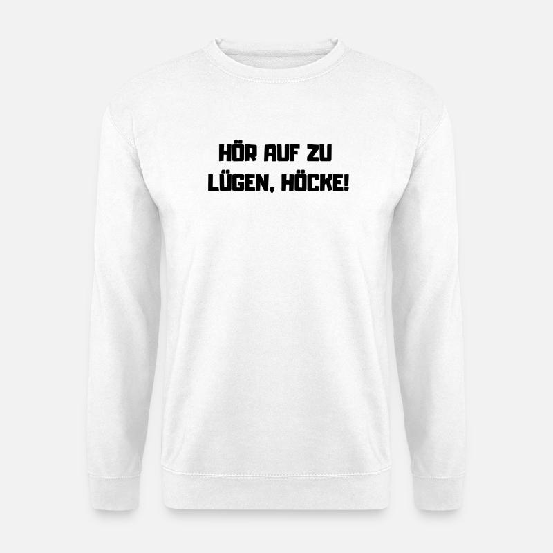 Stop Lying – Protest Slogan against AfD - Unisex Sweatshirt - white