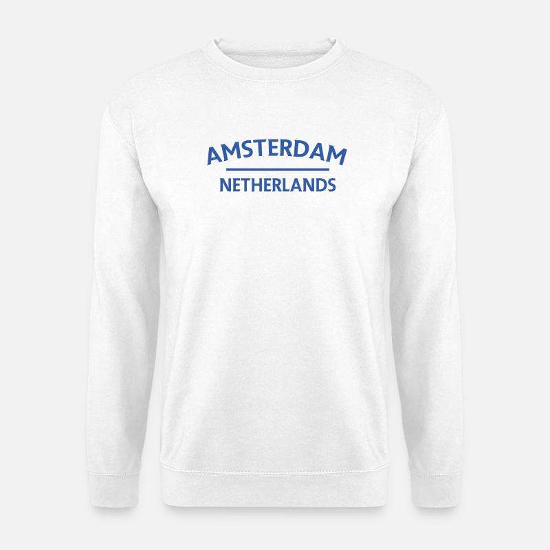 Amsterdam – Netherlands Textdesign - Unisex Sweatshirt - white
