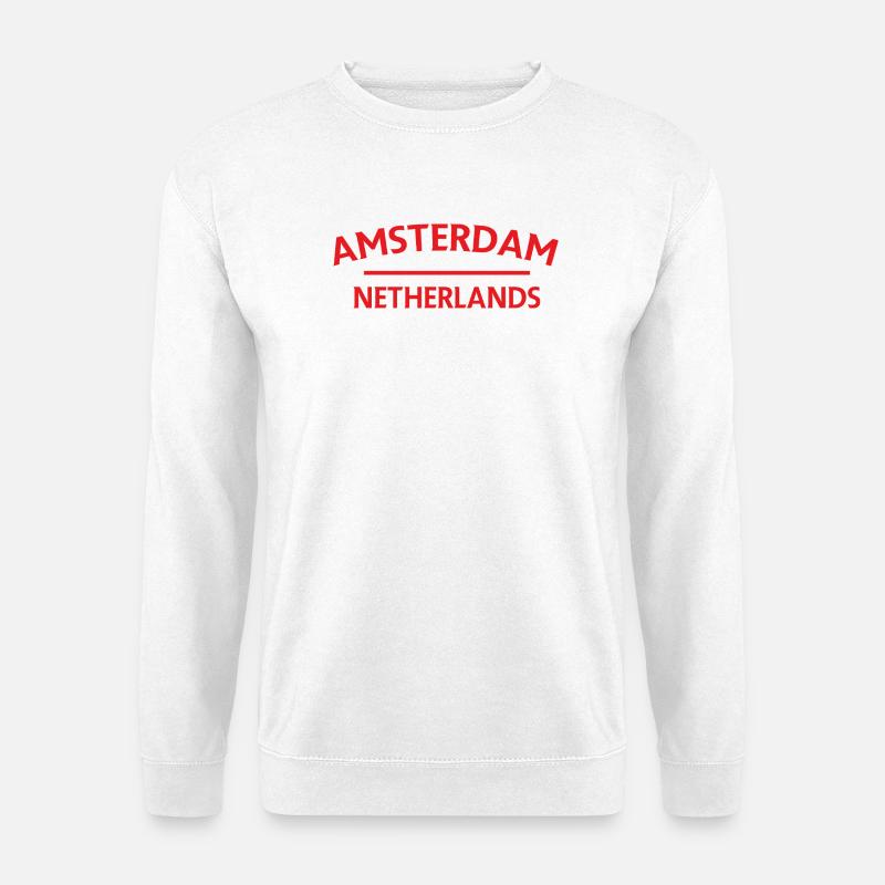 Amsterdam – Netherlands Textdesign - Unisex Sweatshirt - white