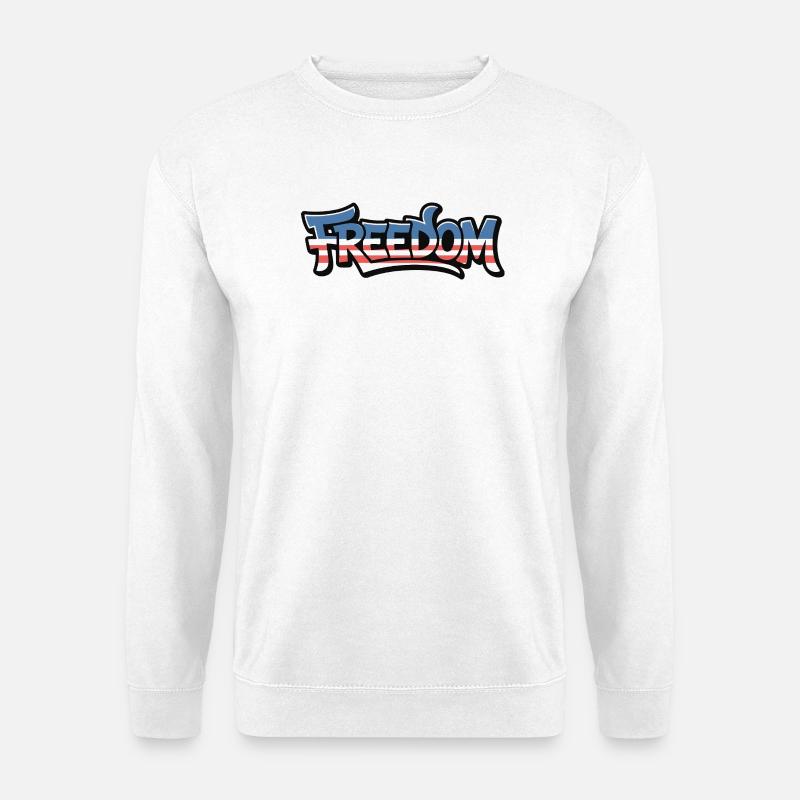 Freedom Typografie Statement Design - Unisex Pullover - Weiß