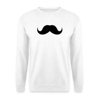 Schnurrbart - Unisex Pullover - Weiß - Vorne