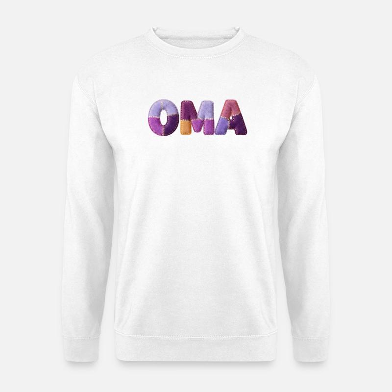 Grand-mère Patchwork Letters : Tendance majeure - Sweat-shirt Unisexe - blanc