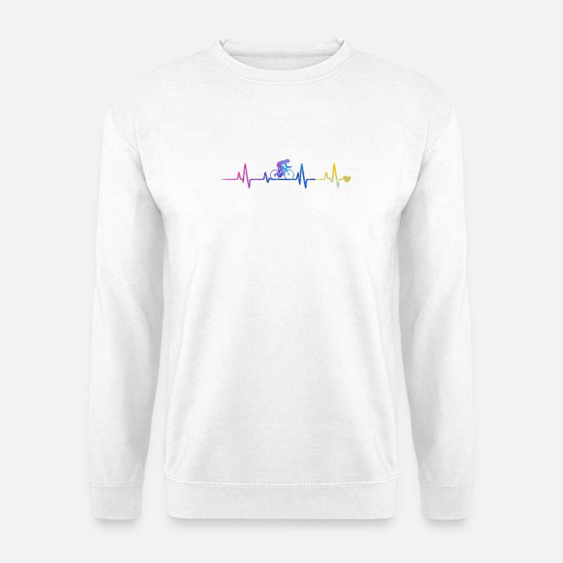 Herzschlag-Radfahrer Gradient - Unisex Pullover - Weiß