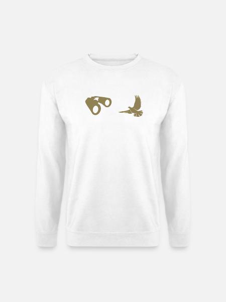 Minimalist Bird Watching Silhouette - Unisex Sweatshirt - white
