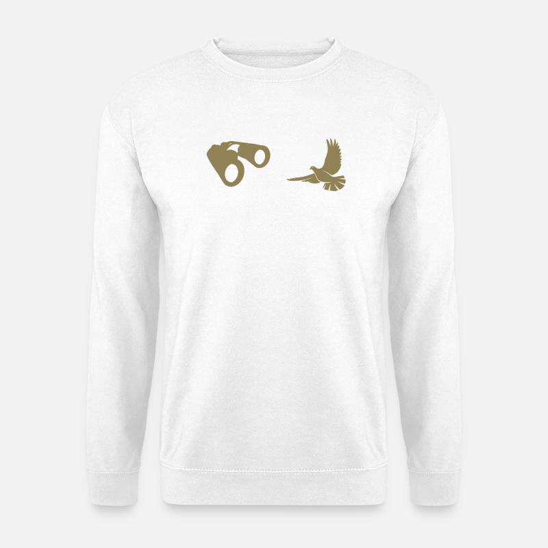 Minimalist Bird Watching Silhouette - Unisex Sweatshirt - white