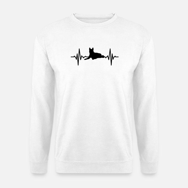 Hunde Herzlinie - Unisex Pullover - Weiß