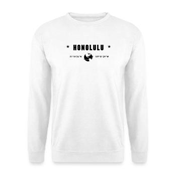 Honolulu, Hawaii Koordinaten Planet Erde - Unisex Pullover - Weiß - Vorne