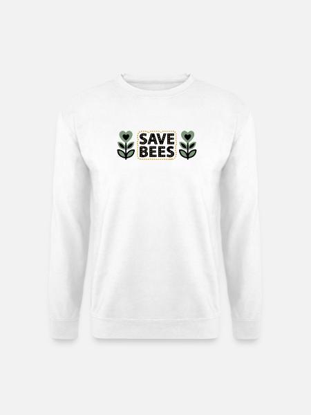 Save Bees Bees Flowers Conservation Beekeeper - Unisex Sweatshirt - white