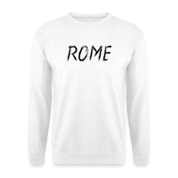 Rome Graphic Brush Lettering Schwarz - Unisex Pullover - Weiß - Vorne