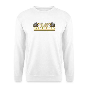 Sharp Speed – Double Eagle Racing Streetwear Desig - Unisex Pullover - Weiß - Vorne - Alina (178cm) & Michal (187cm)