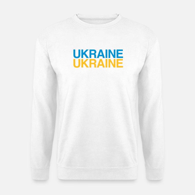 UKRAINE Ukrainische Flagge - Unisex Pullover - Weiß
