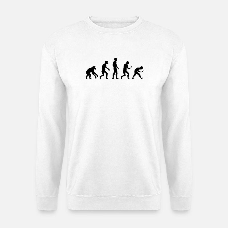 lustige Evolution smartphone handy Sucht Symbol - Unisex Pullover - Weiß