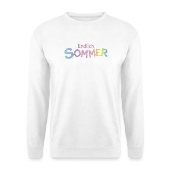 Endlich Sommer Pastellbuchstaben - Unisex Pullover - Weiß - Vorne