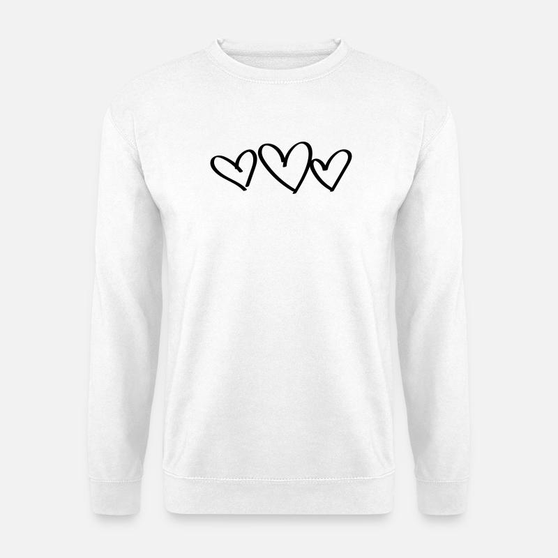 3 Herzen Liebe - Unisex Pullover - Weiß