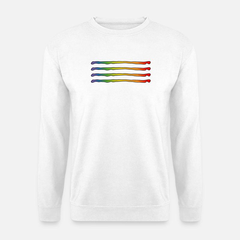 Regenbogen lines LGBT lgbtqi queer lgbt csd tshirt - Unisex Pullover - Weiß
