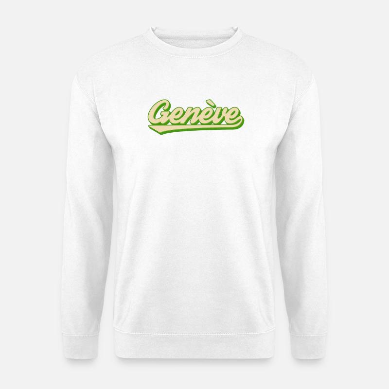 Genève Retro Script Lime - Unisex Sweatshirt - white