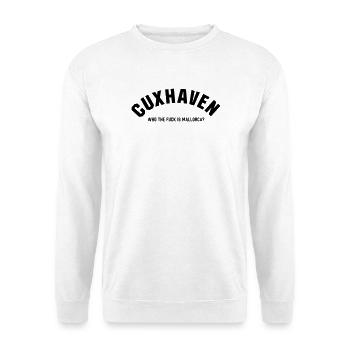 Cuxhaven who the fuck is Mallorca - Unisex Pullover - Weiß - Vorne