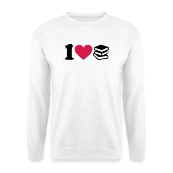 Minimalist I Love Books - Unisex Sweatshirt - white - Front