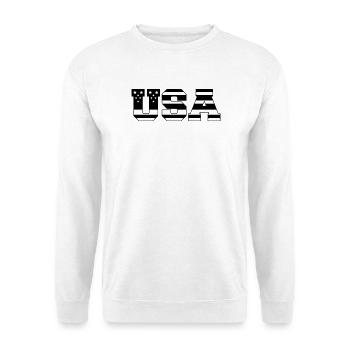 USA Amerika - Unisex Pullover - Weiß - Vorne