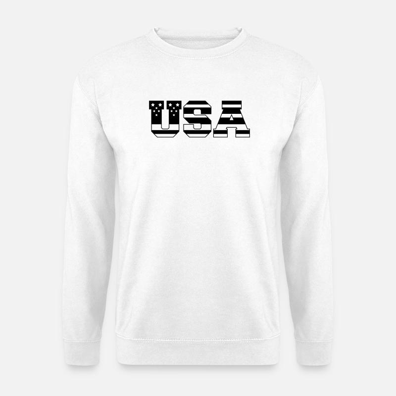USA Amerika - Unisex Pullover - Weiß