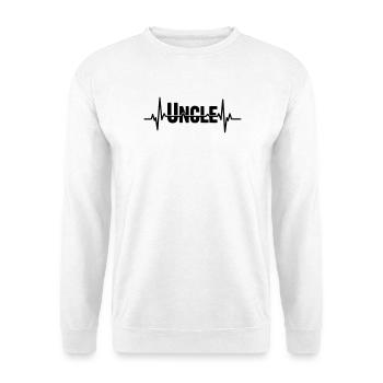Uncle lettering with heartbeat - Unisex Sweatshirt - white - Front