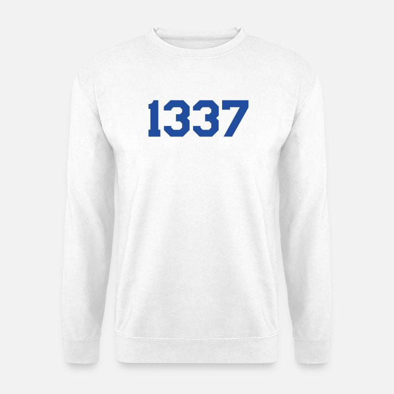 1337 – Blue Text Design - Unisex Sweatshirt - white
