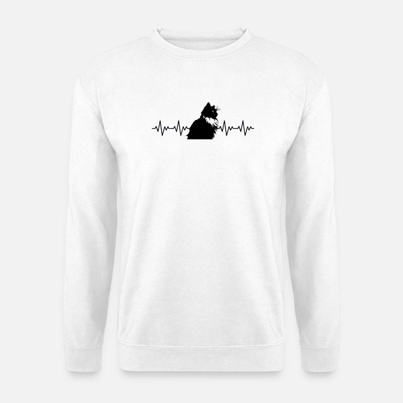 Ragdoll Katze EKG Herzschlag - Unisex Pullover - Weiß