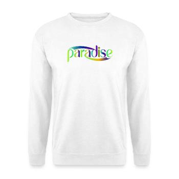 Paradise Rainbow Skriptdesign - Unisex Pullover - Weiß - Vorne