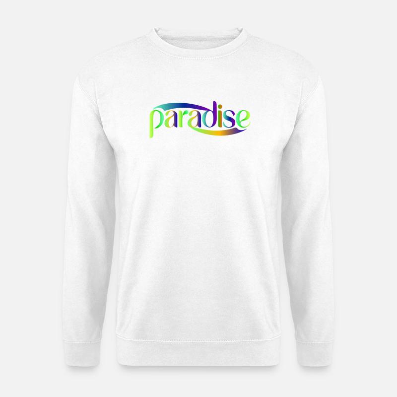 Paradise Rainbow Skriptdesign - Unisex Pullover - Weiß