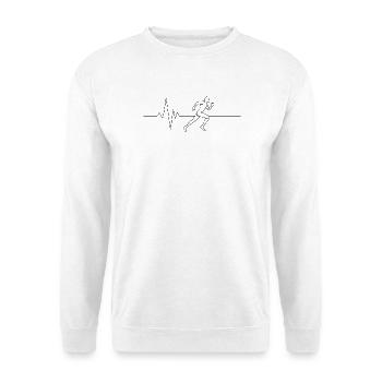Running Heartbeat Pulse Minimalist Design - Sweat-shirt Unisexe - blanc - Devant