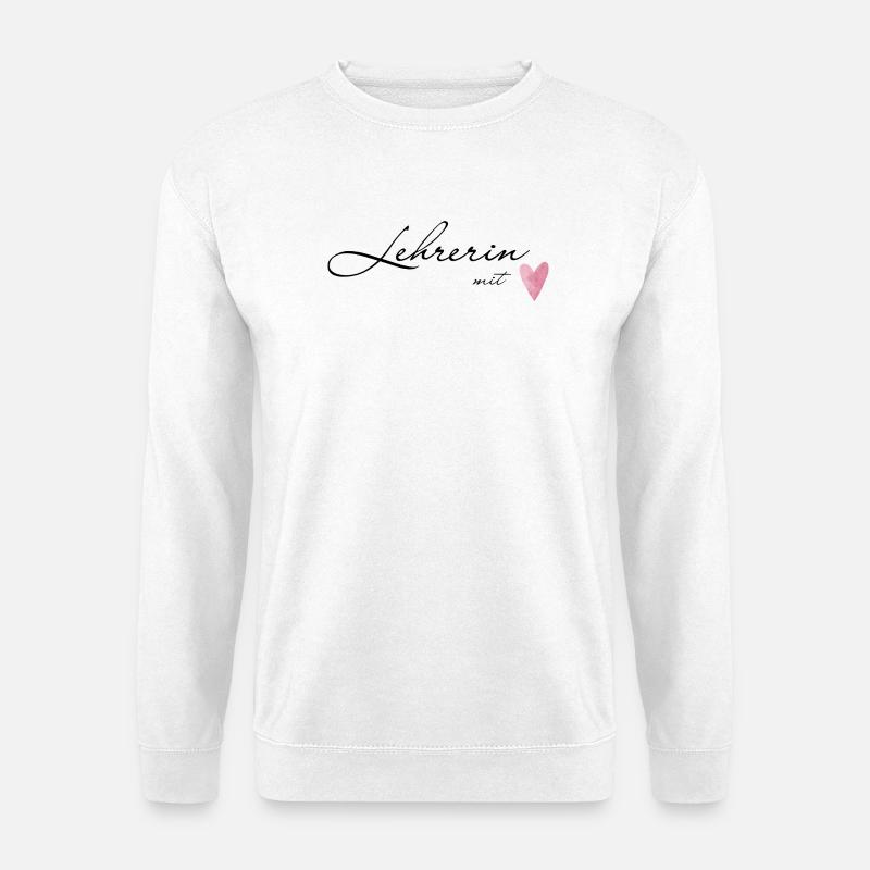 Lehrerin mit Herz - Geschenkidee für Lehrerinnen - Unisex Pullover - Weiß