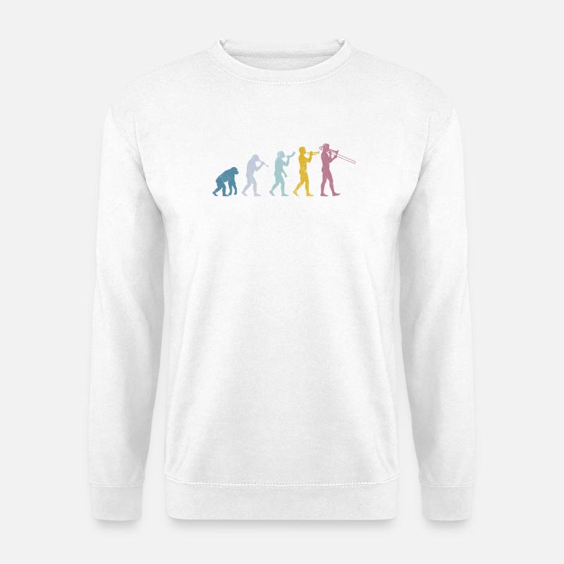 Évolution du trombone - Sweat-shirt Unisexe - blanc
