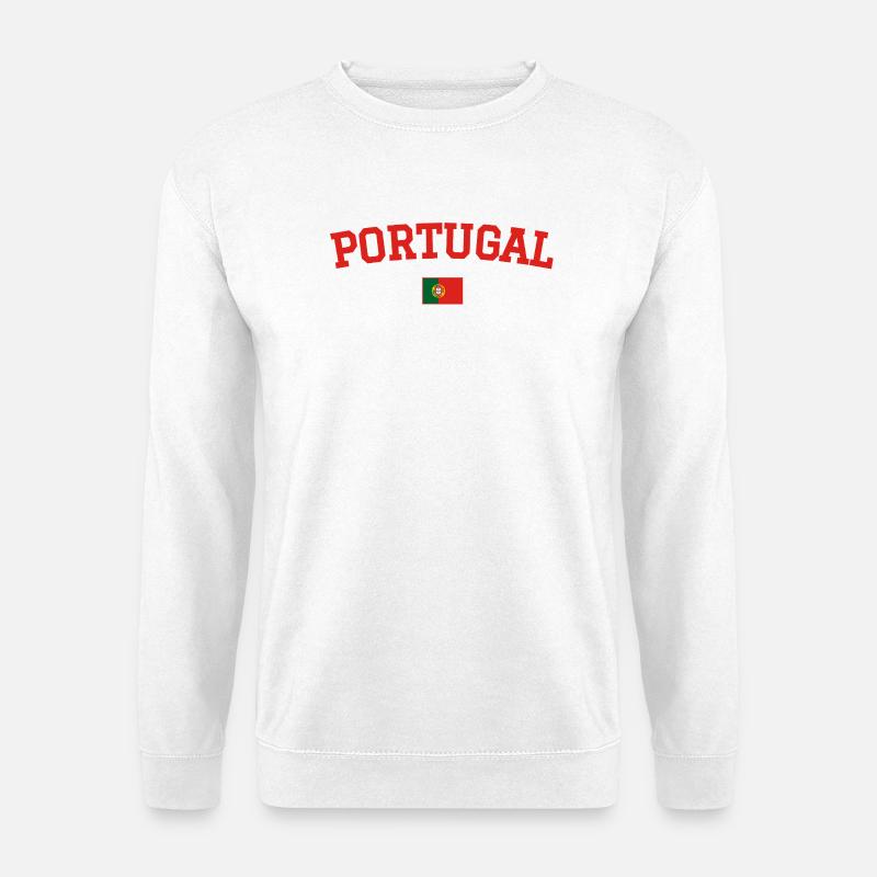 Portugal Flagge Design Rot - Unisex Pullover - Weiß