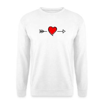 Heart contrast on black - Unisex Sweatshirt - white - Front