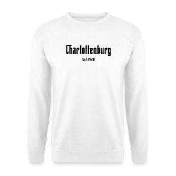Berlin Charlottenburg Berliner Original Szene - Unisex Pullover - Weiß - Vorne - Alina (178cm) & Michal (187cm)